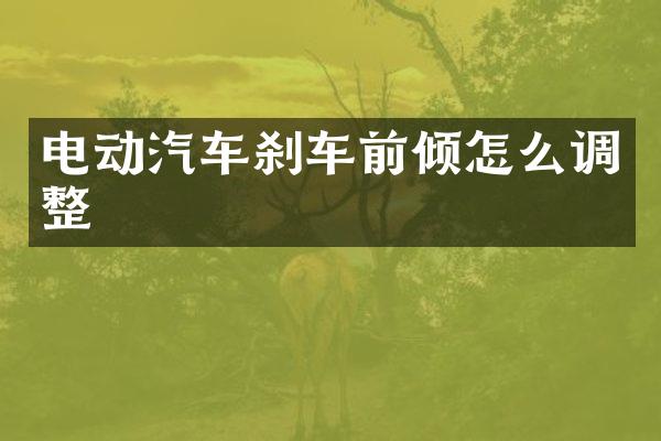 电动汽车刹车前倾怎么调整