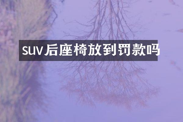 suv后座椅放到罚款吗