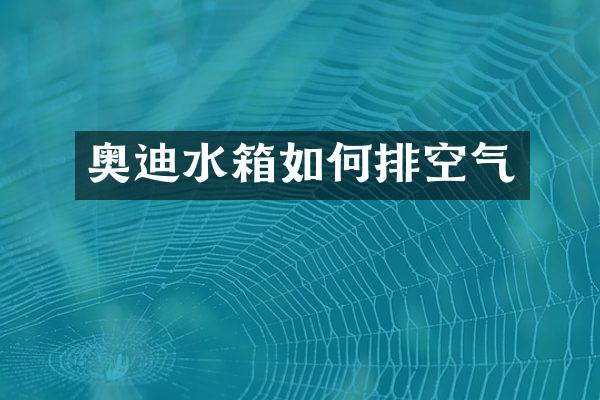 奥迪水箱如何排空气