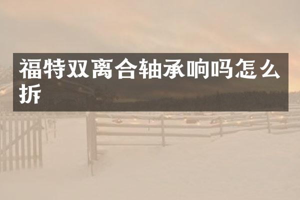 福特双离合轴承响吗怎么拆