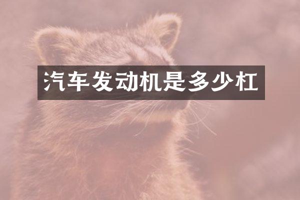 汽车发动机是多少杠