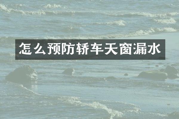 怎么预防轿车天窗漏水