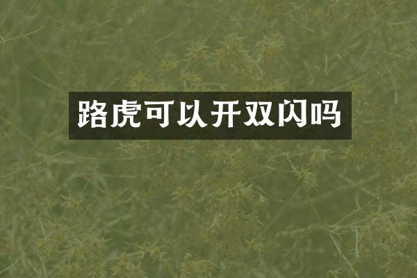 路虎可以开双闪吗