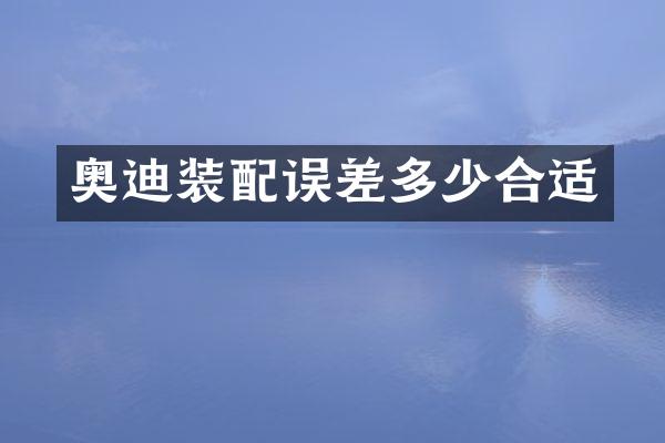 奥迪装配误差多少合适