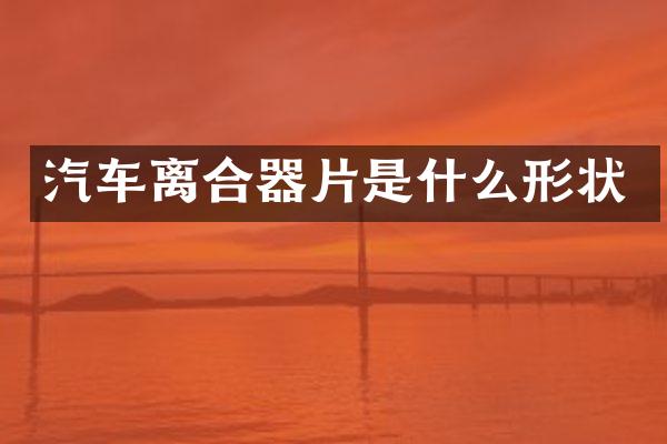 汽车离合器片是什么形状