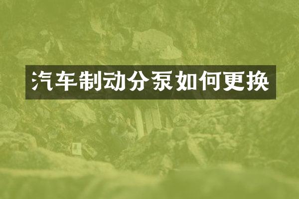 汽车制动分泵如何更换