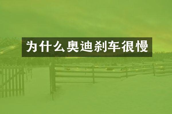 为什么奥迪刹车很慢