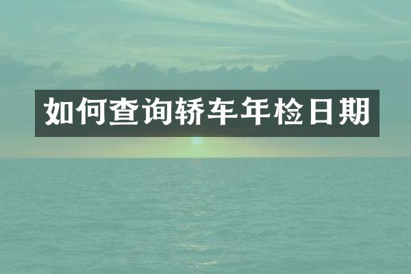 如何查询轿车年检日期