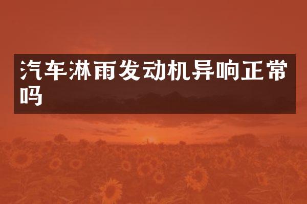 汽车淋雨发动机异响正常吗