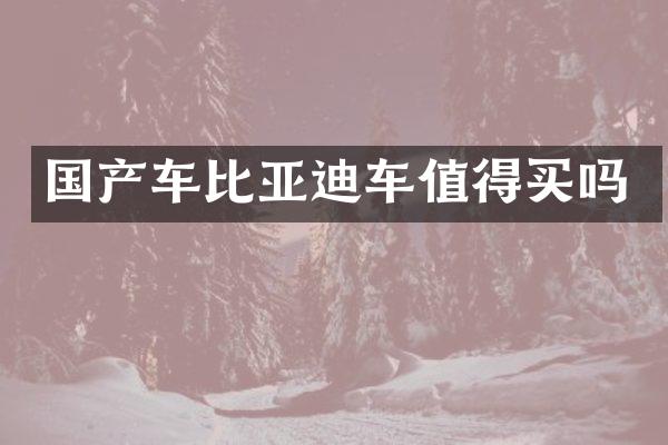 国产车比亚迪车值得买吗