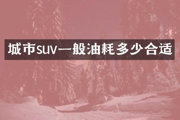 城市suv一般油耗多少合适