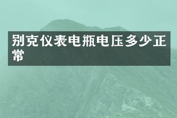 别克仪表电瓶电压多少正常