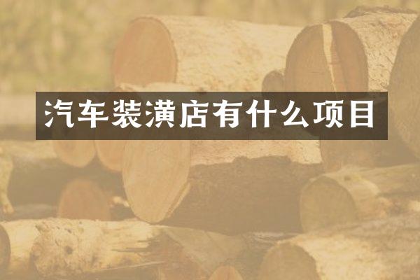汽车装潢店有什么项目
