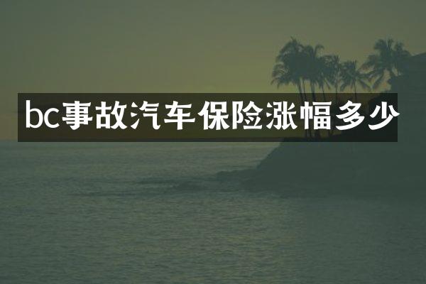 bc事故汽车保险涨幅多少