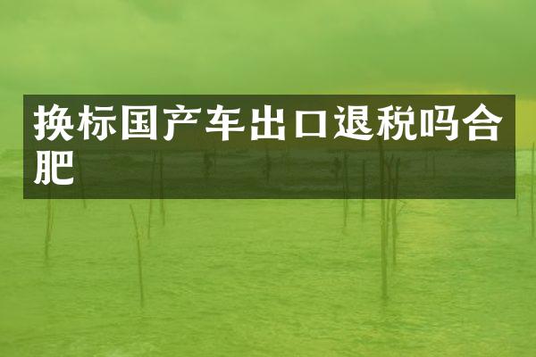 换标国产车出口退税吗合肥