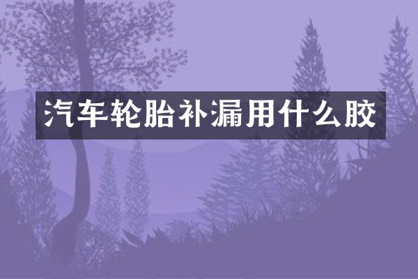 汽车轮胎补漏用什么胶