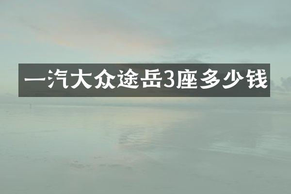 一汽大众途岳3座多少钱