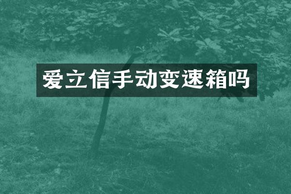 爱立信手动变速箱吗