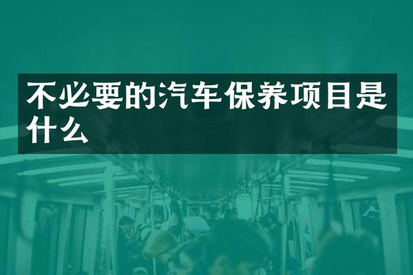 不必要的汽车保养项目是什么