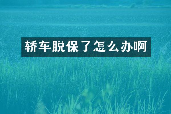 轿车脱保了怎么办啊