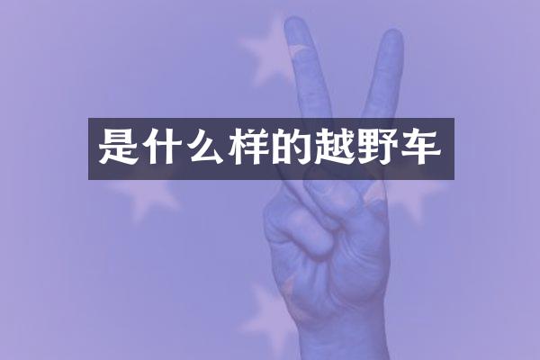 是什么样的越野车