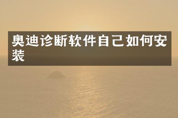 奥迪诊断软件自己如何安装