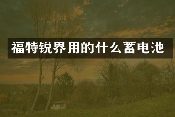 福特锐界用的什么蓄电池