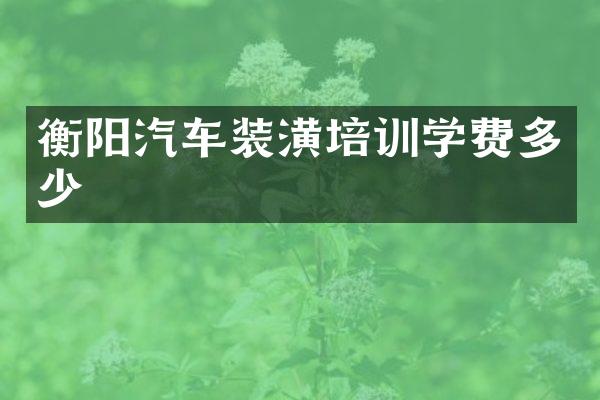 衡阳汽车装潢培训学费多少
