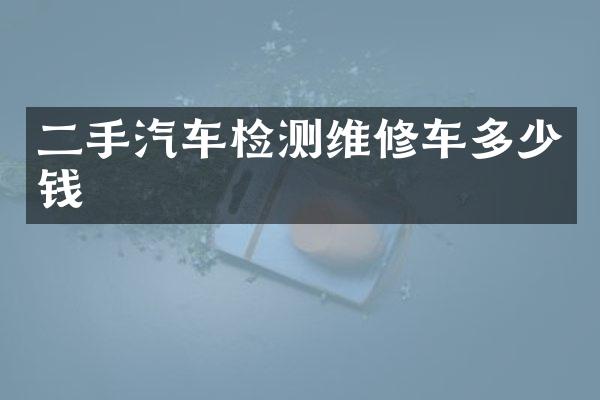 二手汽车检测维修车多少钱