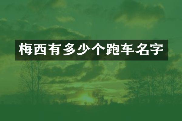 梅西有多少个跑车名字