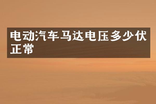 电动汽车马达电压多少伏正常