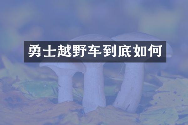 勇士越野车到底如何