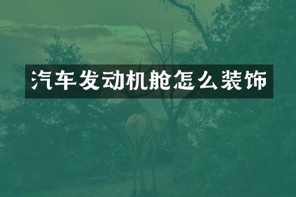 汽车发动机舱怎么装饰