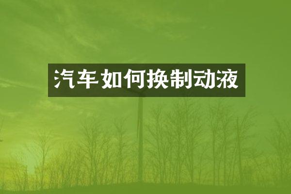 汽车如何换制动液