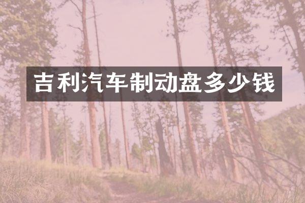 吉利汽车制动盘多少钱