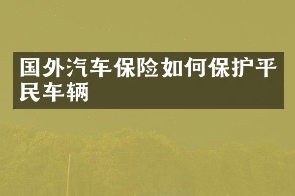 国外汽车保险如何保护平民车辆