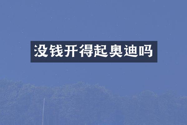 没钱开得起奥迪吗