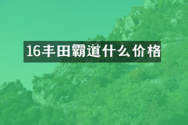 16丰田霸道什么价格