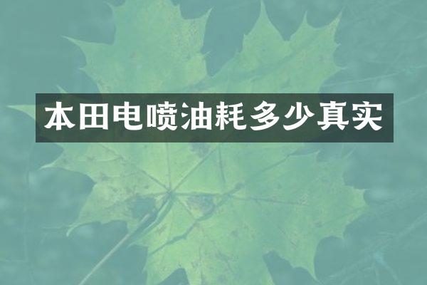 本田电喷油耗多少真实