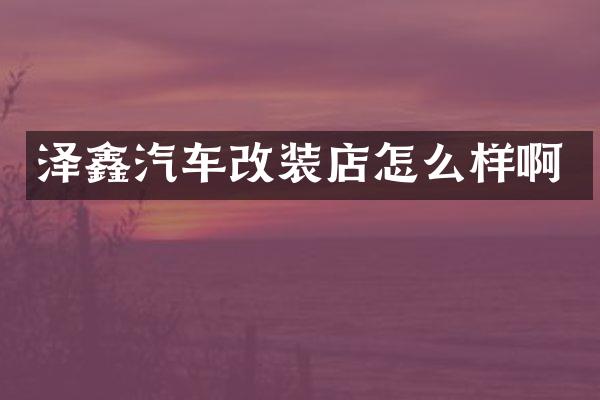 泽鑫汽车改装店怎么样啊