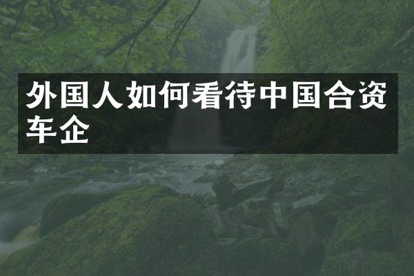 外国人如何看待中国合资车企