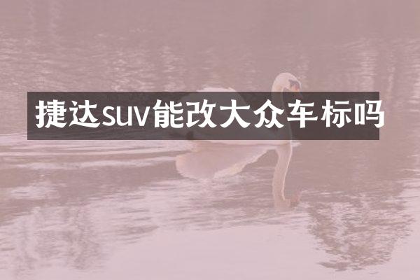 捷达suv能改大众车标吗