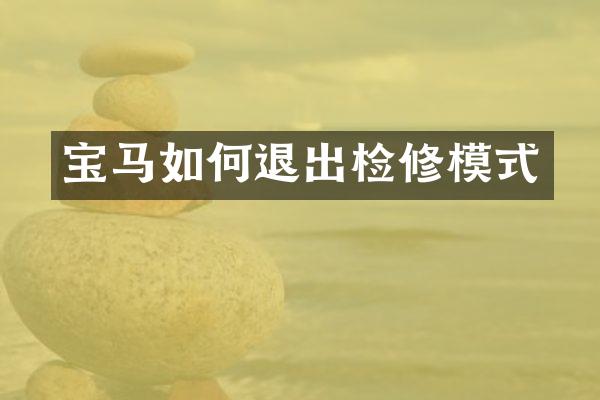 宝马如何退出检修模式