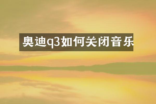 奥迪q3如何关闭音乐