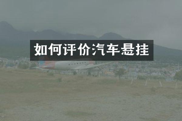 如何评价汽车悬挂