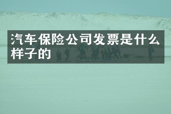 汽车保险公司发票是什么样子的