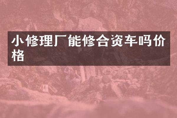 小修理厂能修合资车吗价格