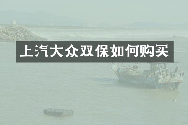 上汽大众双保如何购买