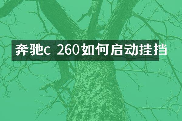 奔驰c 260如何启动挂挡