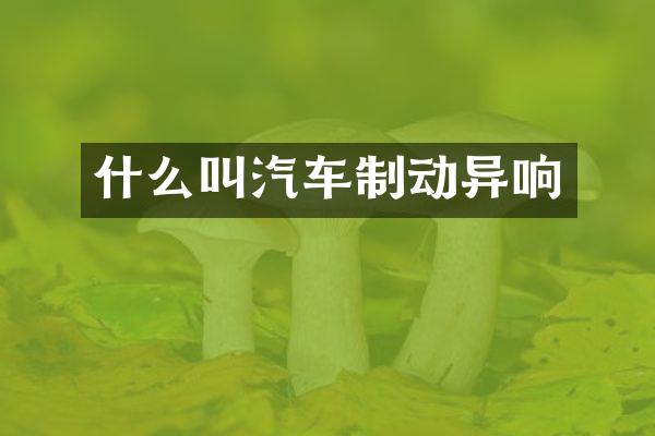 什么叫汽车制动异响